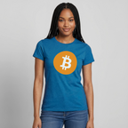 Bitcoin Logo (Original) - Damen T-Shirt - Antikblaues Saphir meliert