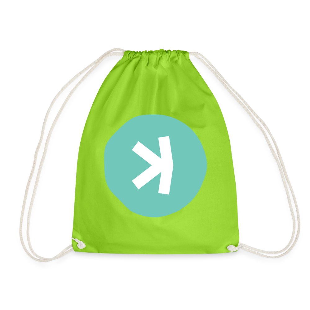 Kaspa Logo hell (Original) - Turnbeutel - Neongrün