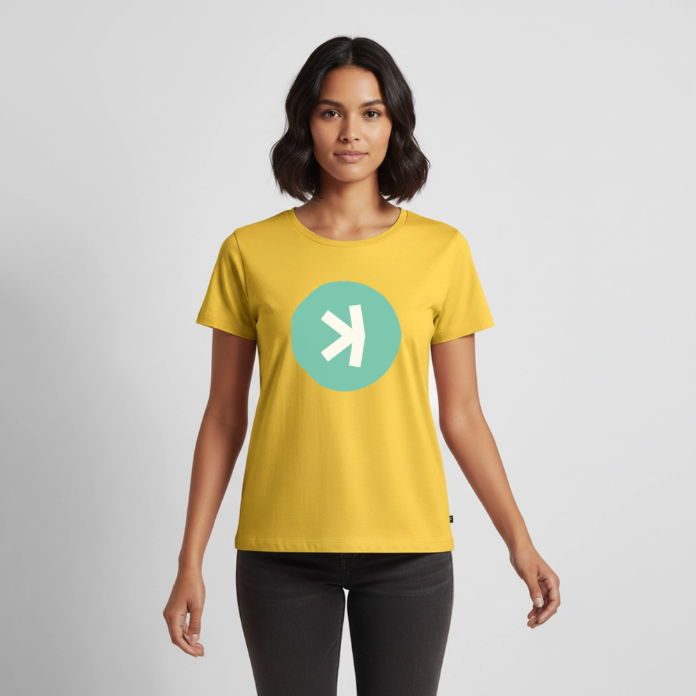 Kaspa Logo hell (Original) - Damen T-Shirt Premium - Sonnengelb