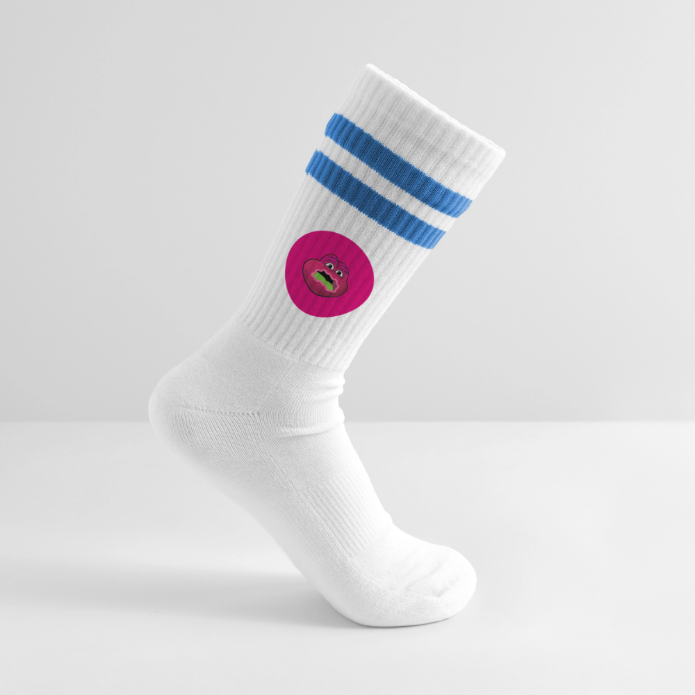 Jerry The Turtle Logo (Remix-Design) - Tennissocken Premium - Weiß/Blau
