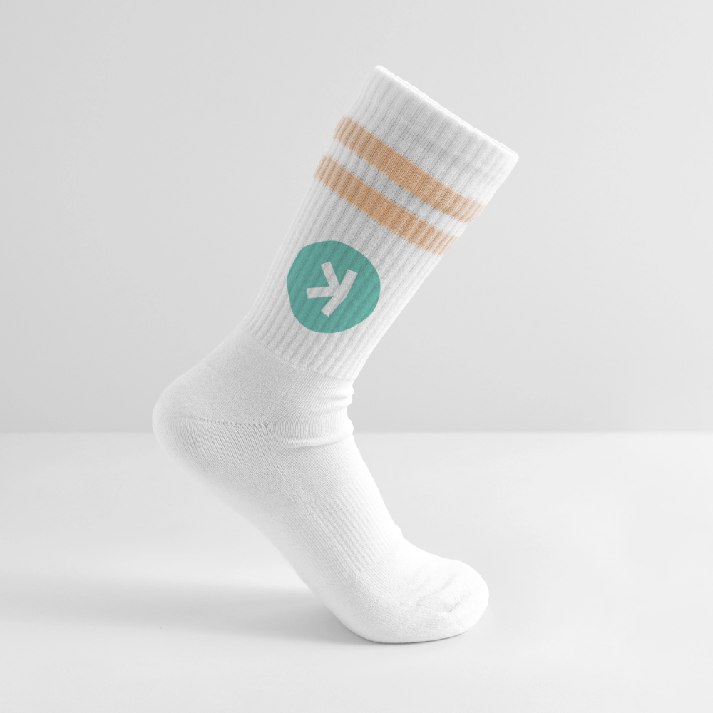 Kaspa Logo hell (Original) - Tennissocken Premium - Weiß/Pfirsich