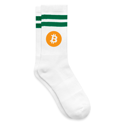 Bitcoin Logo (Original) - Tennissocken Premium - Weiß/Grün