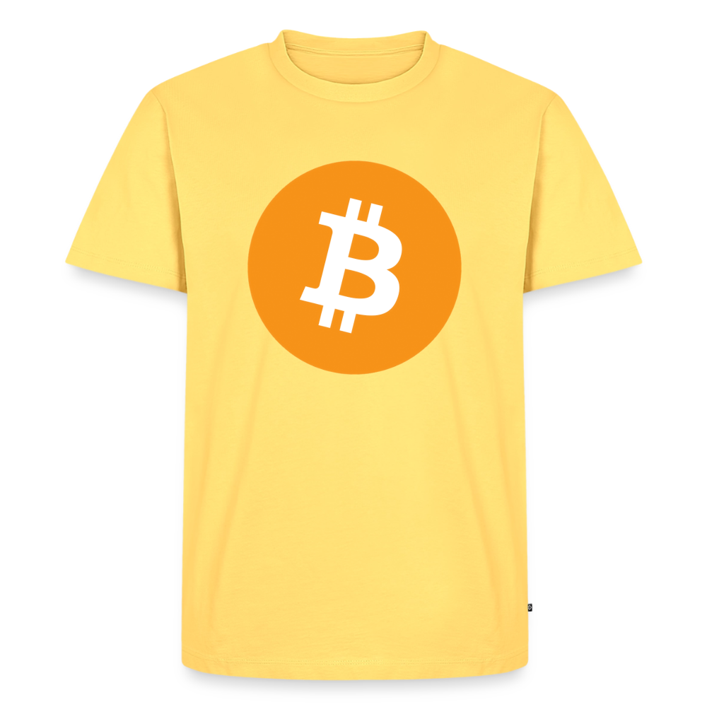 Bitcoin Logo (Original) - Herren T-Shirt Premium - Pastellgelb
