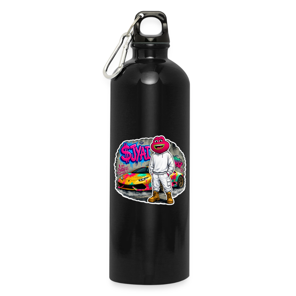 Jerry Streetart (Fan-Art) - Trinkflasche mit Karabiner 750 ml - Schwarz