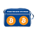Bitcoin Rulez (Original) - Retro Tasche - Blau/Weiß