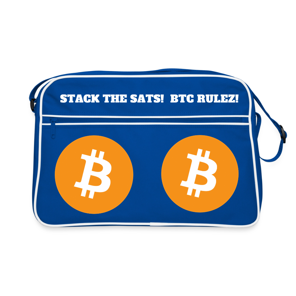 Bitcoin Rulez (Original) - Retro Tasche - Blau/Weiß