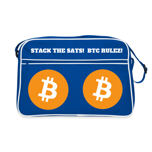 Bitcoin Rulez (Original) - Retro Tasche - Blau/Weiß