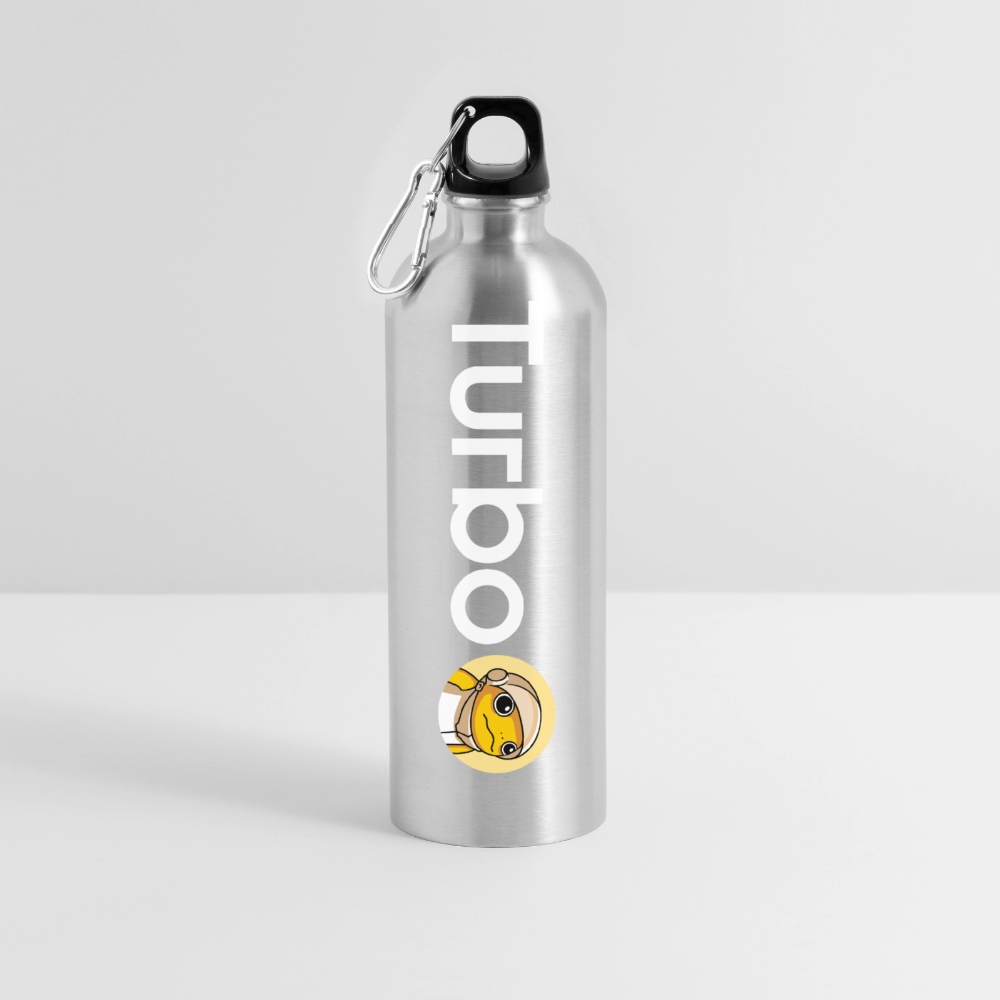 Turbo Full Logo (Original) - Trinkflasche mit Karabiner 750 ml - Lightsilver