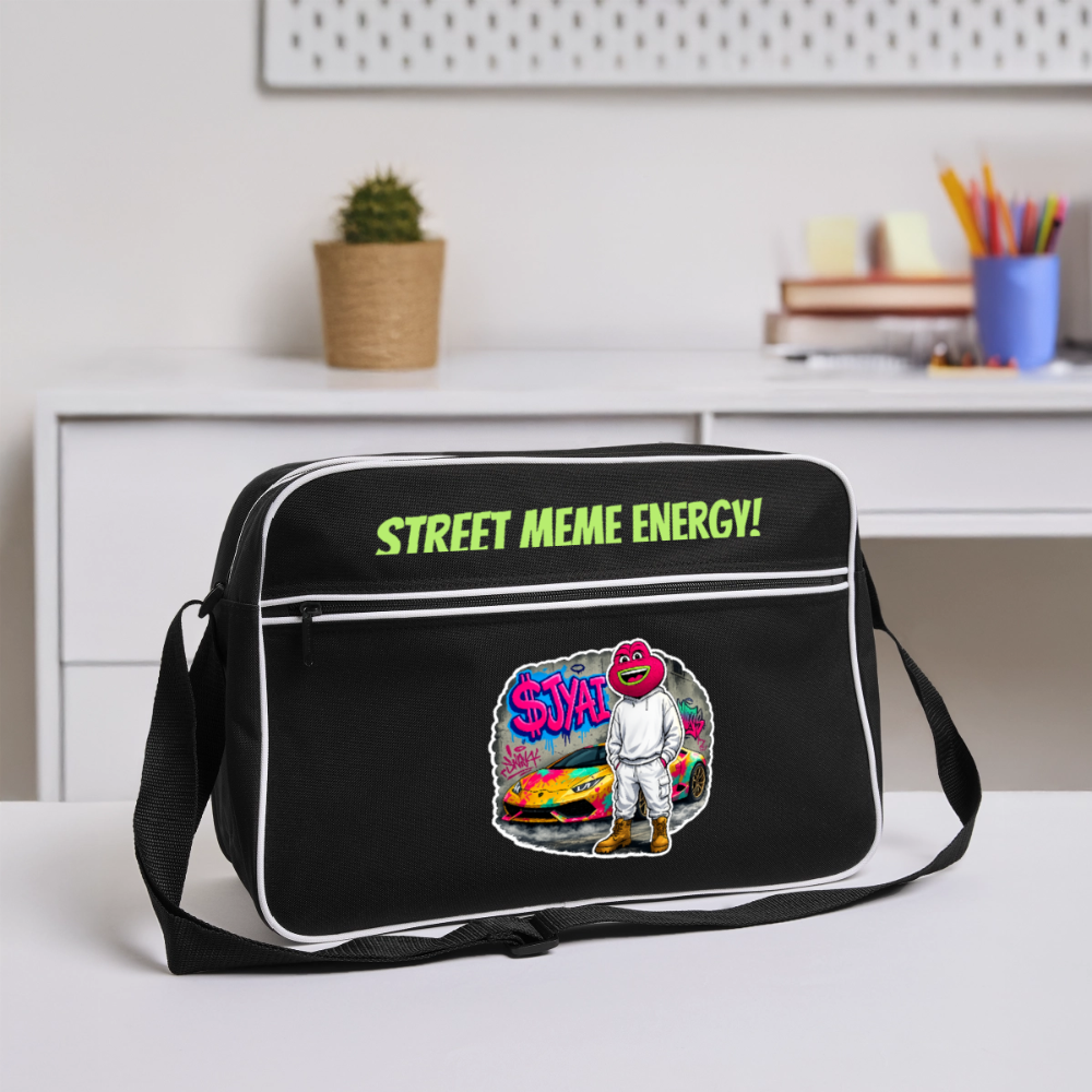 Jerry Streetart (Fan-Art) - Retro Tasche - Schwarz/Weiß