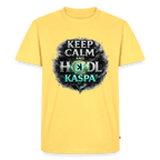 Keep Calm and Hodl Kaspa (Fan-Art) - Herren T-Shirt Premium - Pastellgelb