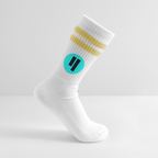 Qubic Logo (Original) - Tennissocken Premium - Weiß/Gelb