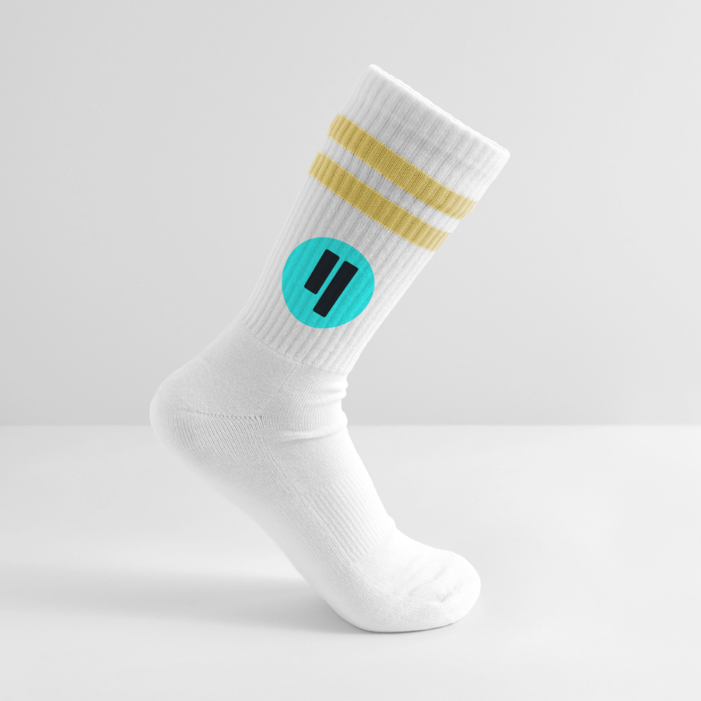 Qubic Logo (Original) - Tennissocken Premium - Weiß/Gelb