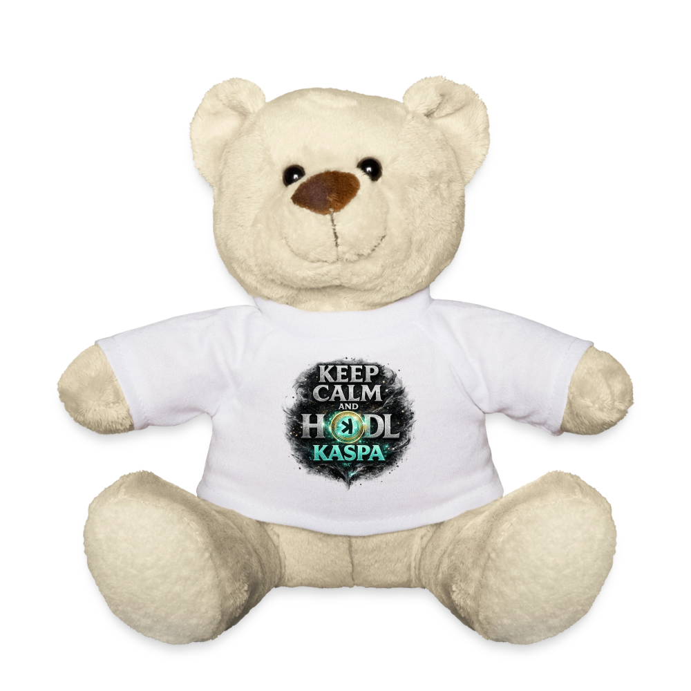 Keep Calm and Hodl Kaspa (Fan-Art) - Teddybär - Weiß