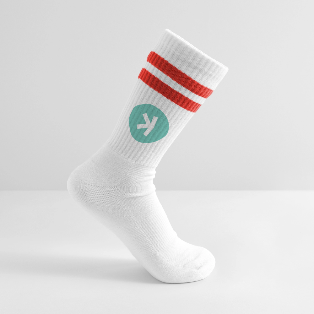 Kaspa Logo hell (Original) - Tennissocken Premium - Weiß/Rot
