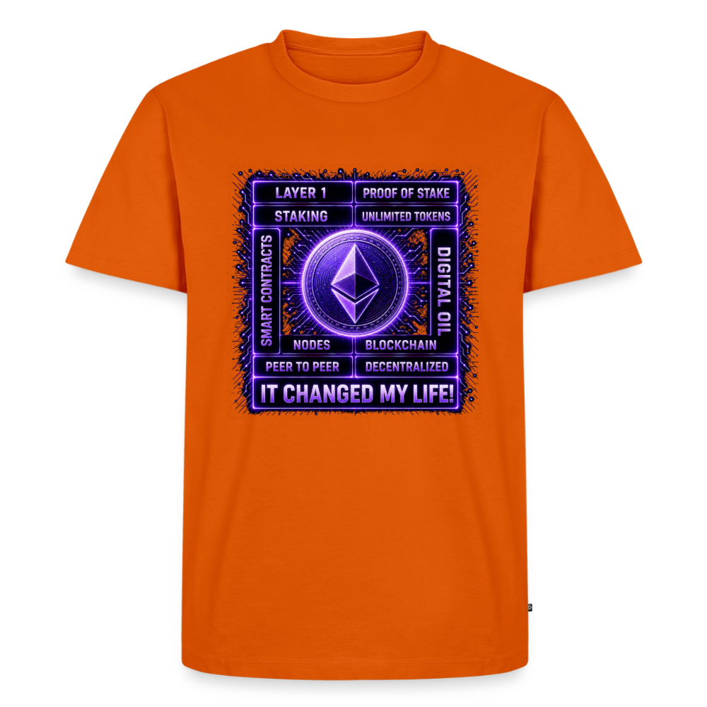 Ethereum Changed Life (Fan-Art) - Herren T-Shirt Premium - Orange 