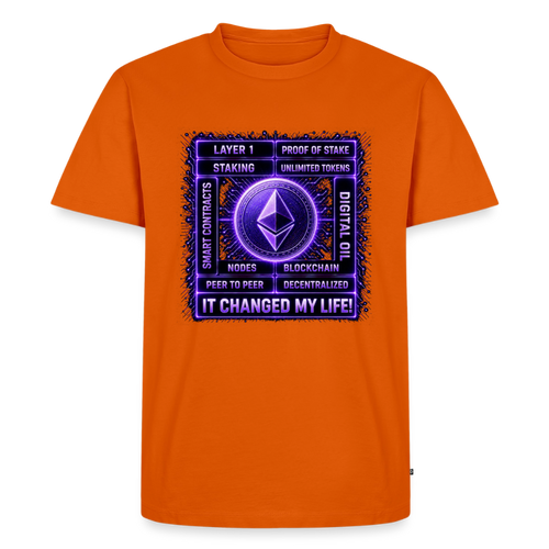 Ethereum Changed Life (Fan-Art) - Herren T-Shirt Premium - Orange 