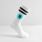 Qubic Logo (Original) - Tennissocken Premium - Weiß/Schwarz