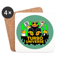 Turbo Universe (Fan-Art) - Untersetzer (4er-Set) - Weiß