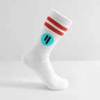 Qubic Logo (Original) - Tennissocken Premium - Weiß/Rot
