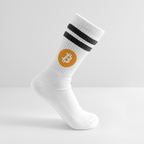Bitcoin Logo (Original) - Tennissocken Premium - Weiß/Schwarz