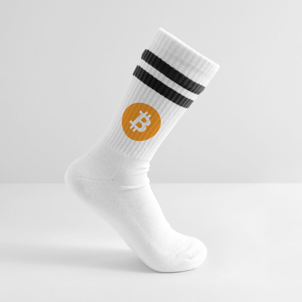 Bitcoin Logo (Original) - Tennissocken Premium - Weiß/Schwarz