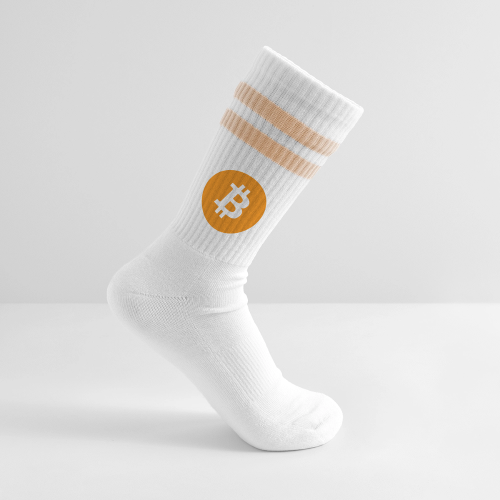 Bitcoin Logo (Original) - Tennissocken Premium - Weiß/Pfirsich