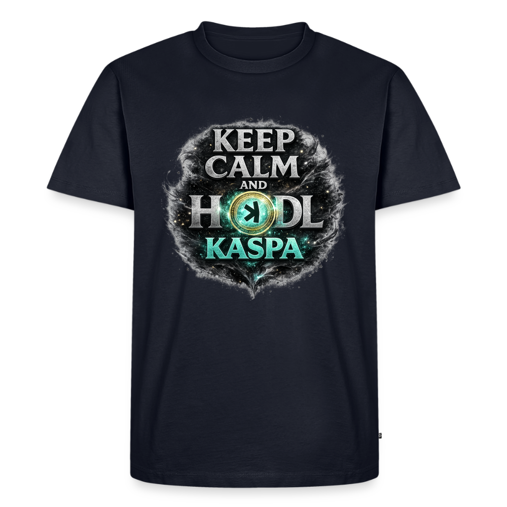 Keep Calm and Hodl Kaspa (Fan-Art) - Herren T-Shirt Premium - Navy