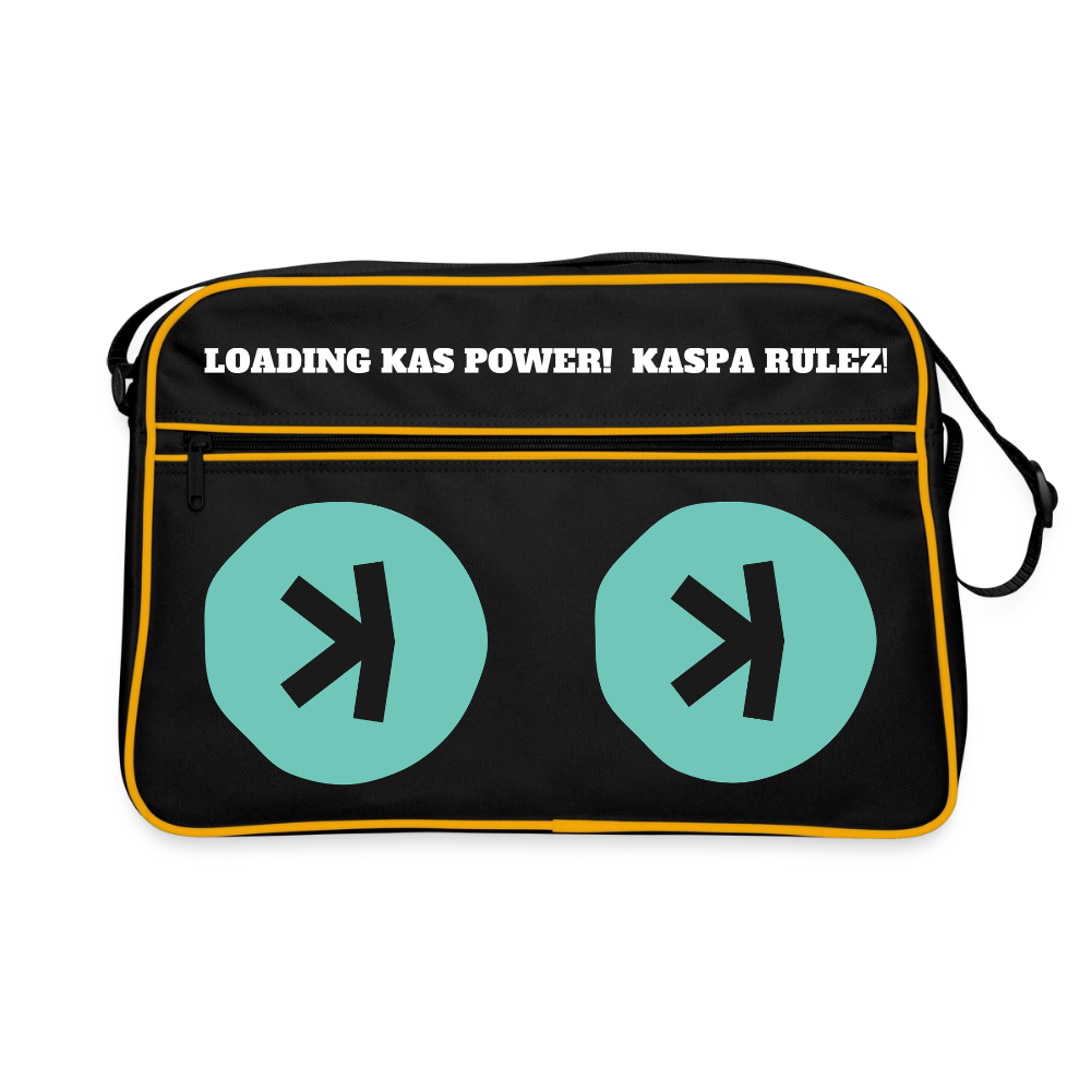 Kaspa Rulez dunkel (Original) - Retro Tasche - Schwarz/Gold