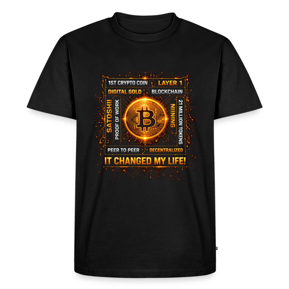 Bitcoin Changed Life (Fan-Art) - Herren T-Shirt Premium - Schwarz