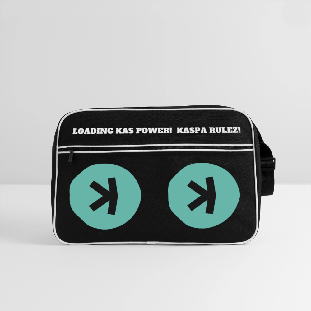 Kaspa Rulez dunkel (Original) - Retro Tasche - Schwarz/Weiß