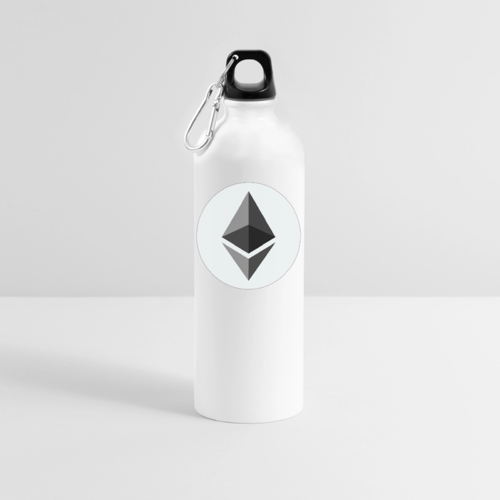 Ethereum Logo (Original) - Trinkflasche mit Karabiner 750 ml - Weiß