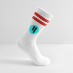 Qubic Logo (Original) - Tennissocken Premium - Weiß/Rot