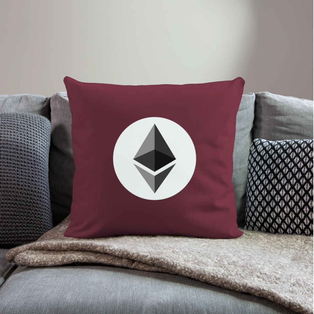 Ethereum Logo (Original) - Polster 44 x 44 cm - Burgunderrot