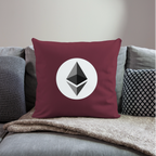 Ethereum Logo (Original) - Polster 44 x 44 cm - Burgunderrot