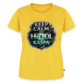 Keep Calm and Hodl Kaspa (Fan-Art) - Damen T-Shirt Premium - Sonnengelb