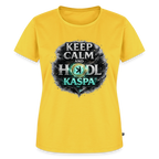 Keep Calm and Hodl Kaspa (Fan-Art) - Damen T-Shirt Premium - Sonnengelb