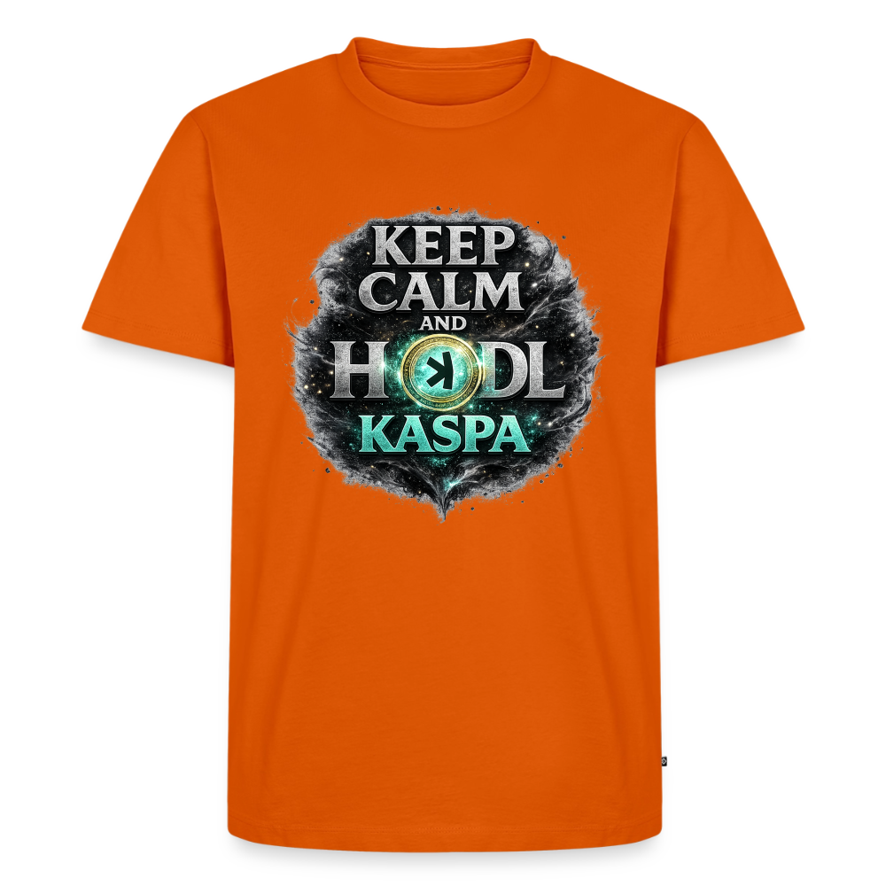 Keep Calm and Hodl Kaspa (Fan-Art) - Herren T-Shirt Premium - Orange 