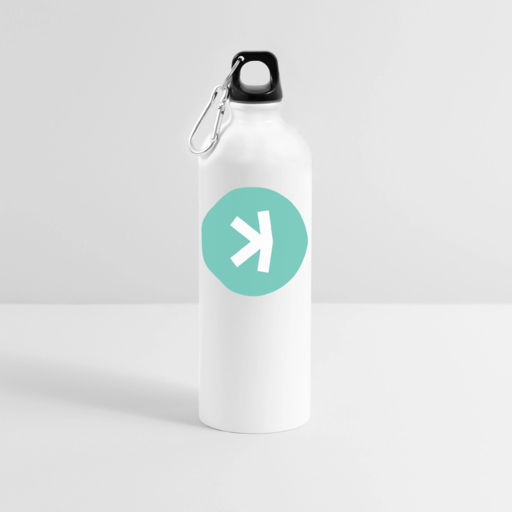 Kaspa Logo hell (Original) - Trinkflasche mit Karabiner 750 ml - Weiß