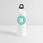 Kaspa Logo hell (Original) - Trinkflasche mit Karabiner 750 ml - Weiß