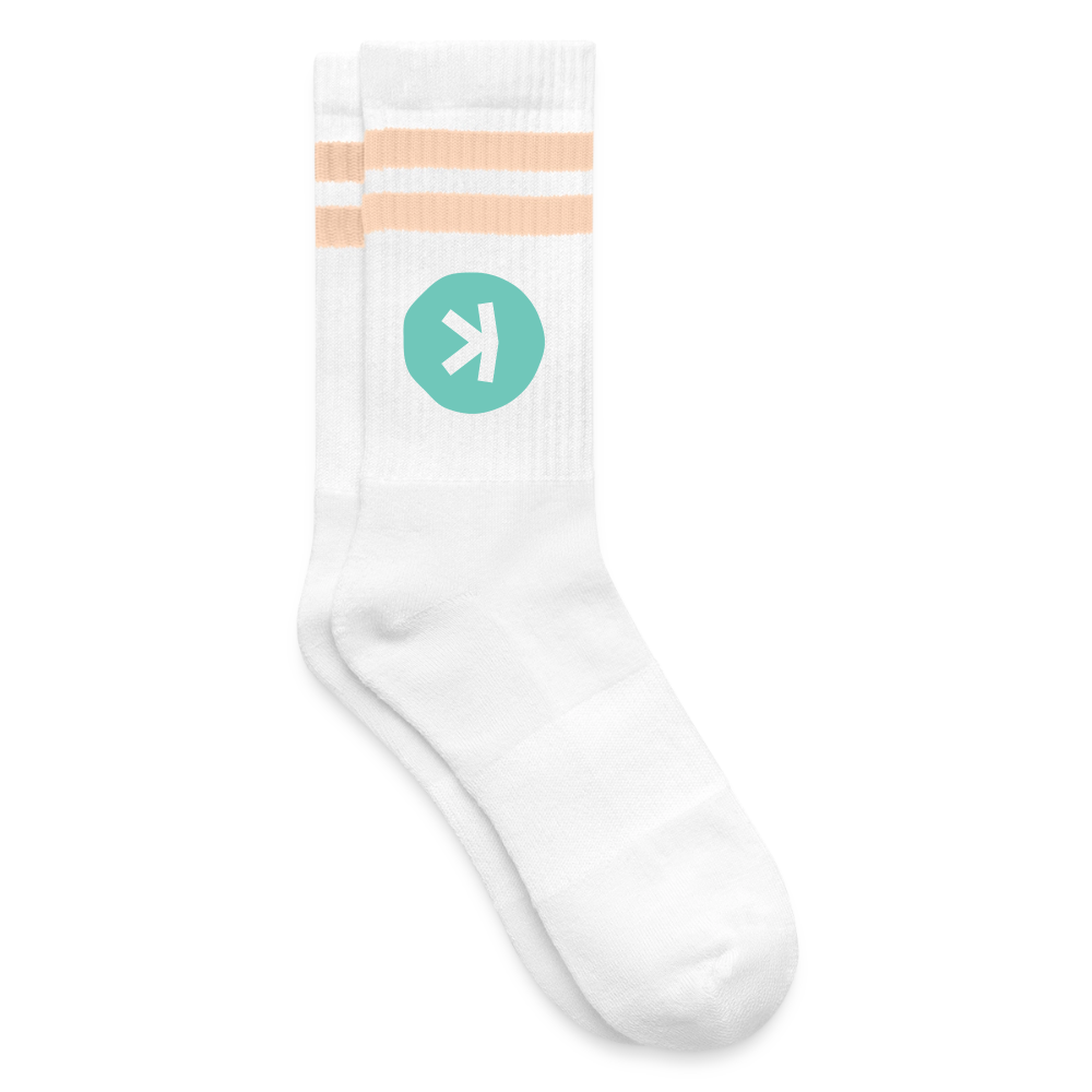 Kaspa Logo hell (Original) - Tennissocken Premium - Weiß/Pfirsich