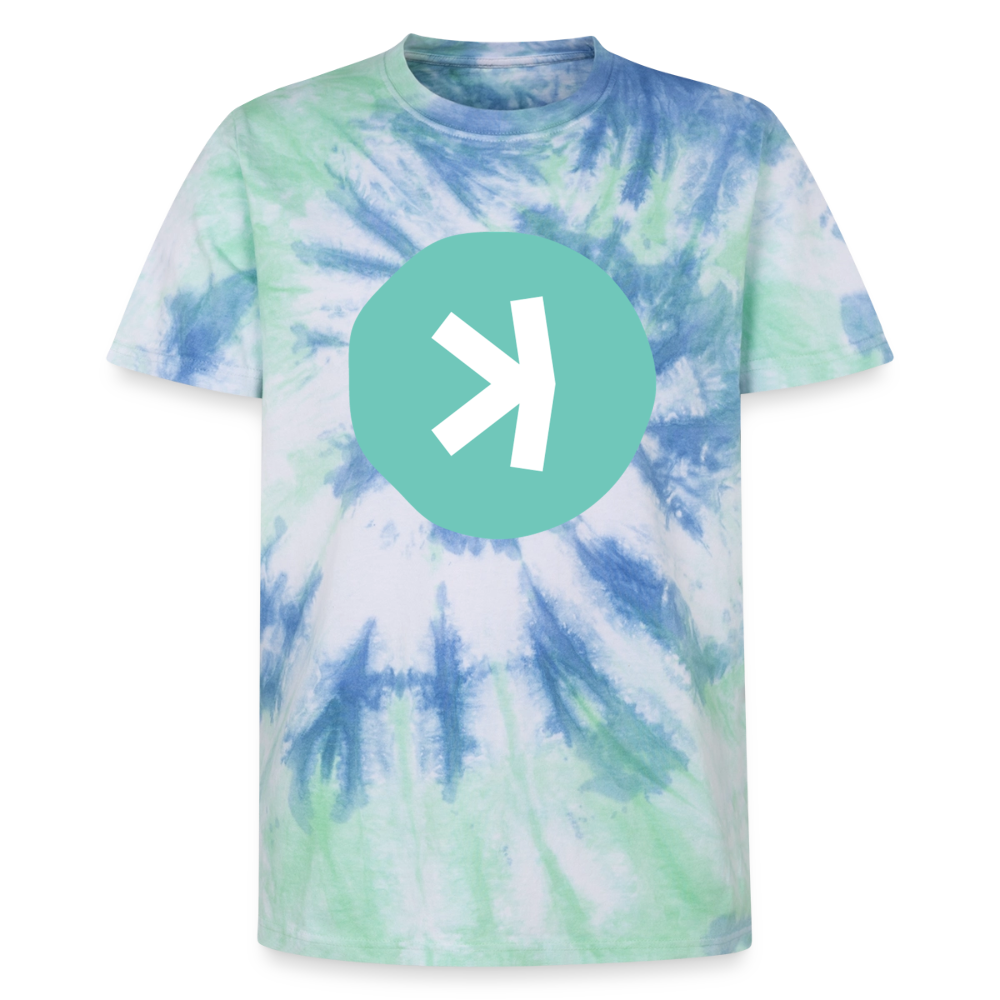 Kaspa Logo hell (Original) - Unisex T-Shirt Premium Tie Dye - Spiralblau