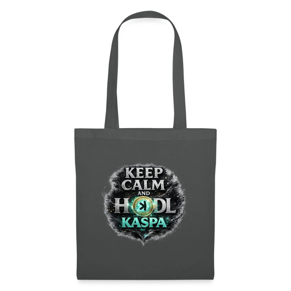 Keep Calm and Hodl Kaspa (Fan-Art) - Stofftasche - Graphite