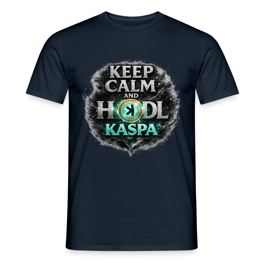 Keep Calm and Hodl Kaspa (Fan-Art) - Herren T-Shirt - Navy