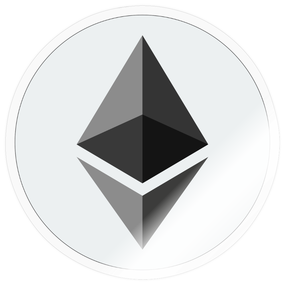 Ethereum Logo (Original) - Sticker 10 x 10 cm - Transparent glänzend