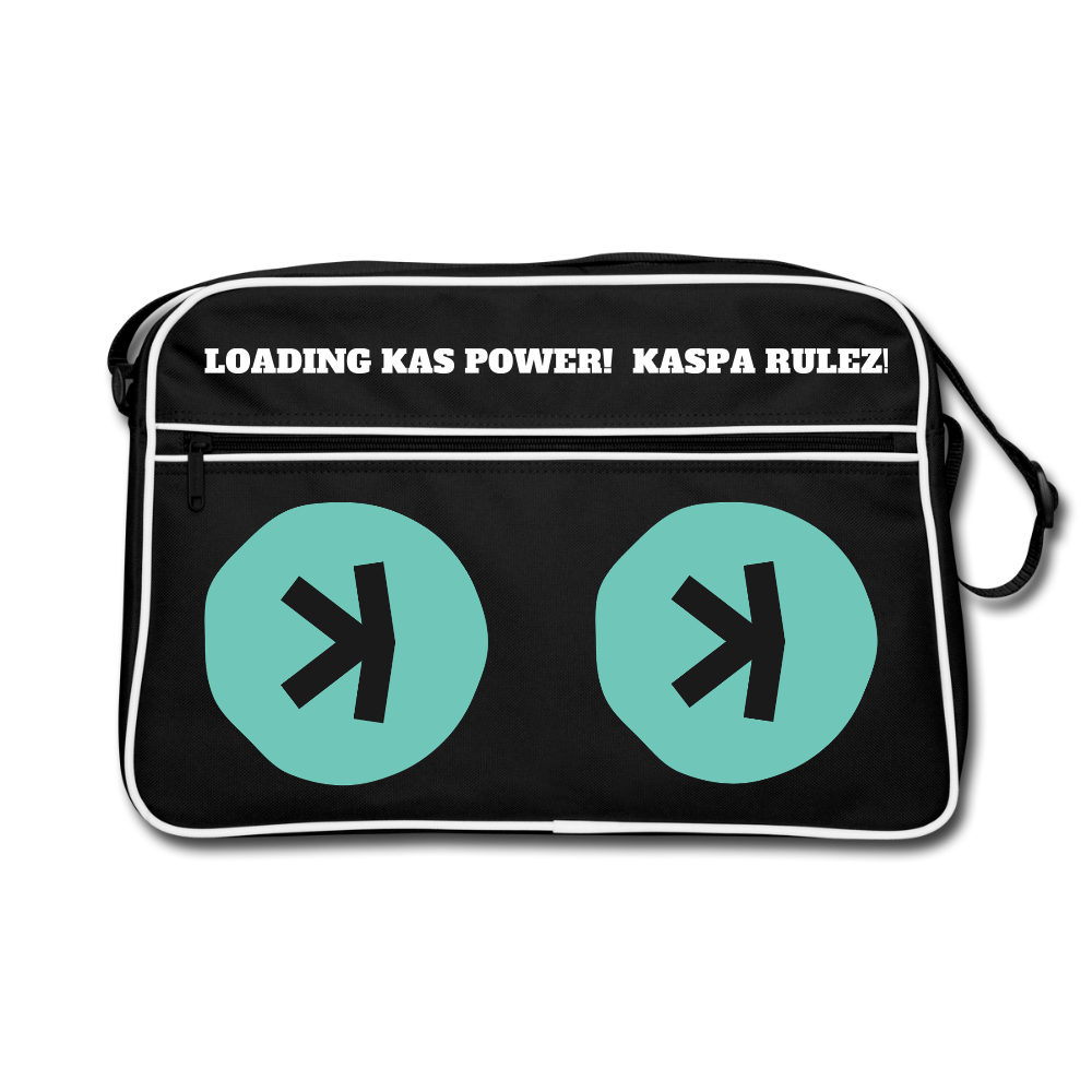 Kaspa Rulez dunkel (Original) - Retro Tasche - Schwarz/Weiß