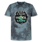 Keep Calm and Hodl Kaspa (Fan-Art) - Unisex T-Shirt Premium Tie Dye - Schwarz/Blau