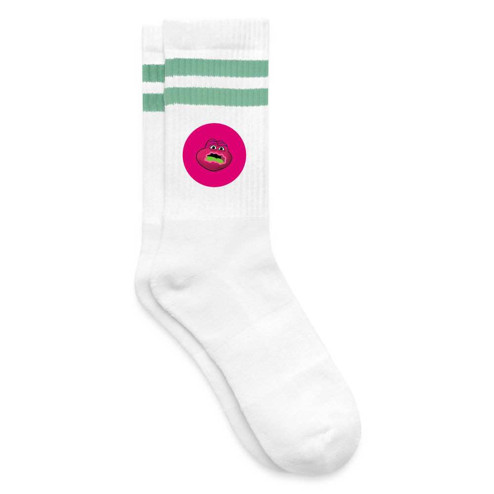 Jerry The Turtle Logo (Remix-Design) - Tennissocken Premium - Weiß/Mint