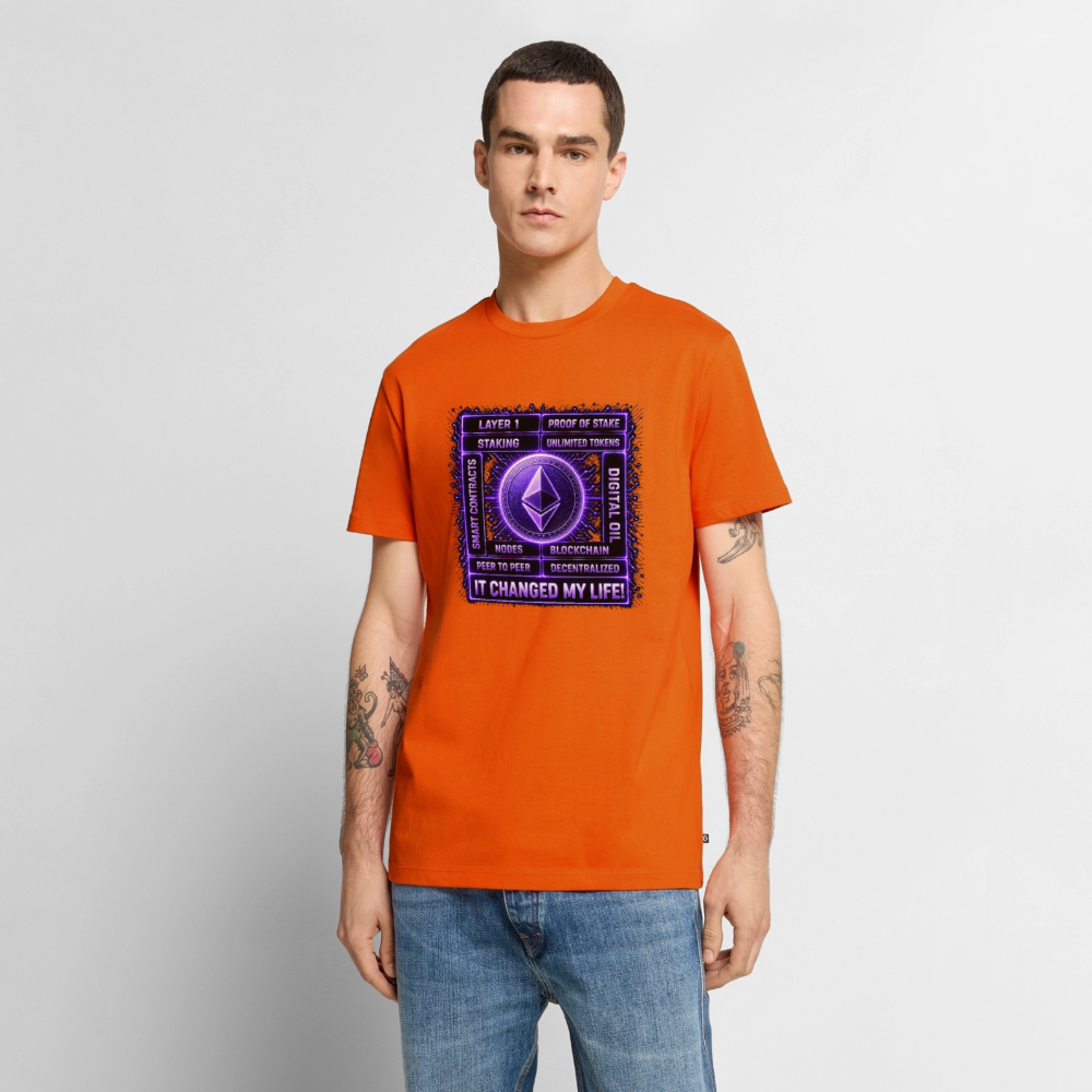 Ethereum Changed Life (Fan-Art) - Herren T-Shirt Premium - Orange 