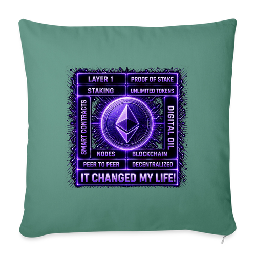 Ethereum Changed Life (Fan-Art) - Polster 44 x 44 cm - Tanngrün