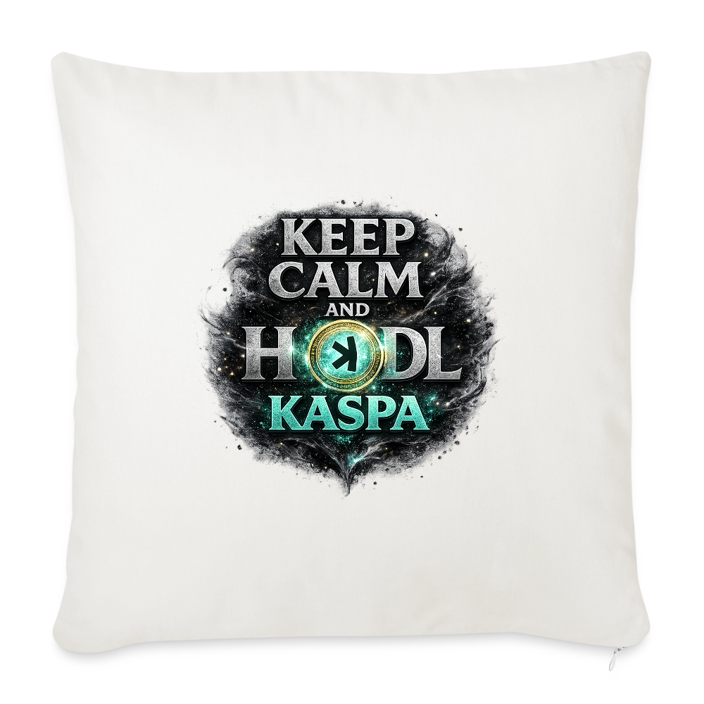 Keep Calm and Hodl Kaspa (Fan-Art) - Polster 44 x 44 cm - Naturweiß 